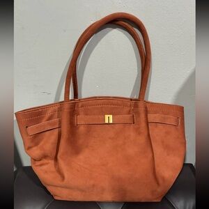 JW PEI Rich Brown Suede Tote Bag